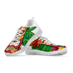 Hawaiian Tiki Print White Sneakers