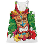 Hawaiian Tiki Print Women's Racerback Tank Top