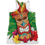 Hawaiian Tiki Print Women's Racerback Tank Top
