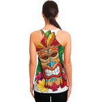 Hawaiian Tiki Print Women's Racerback Tank Top