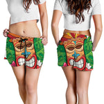 Hawaiian Tiki Print Women's Shorts