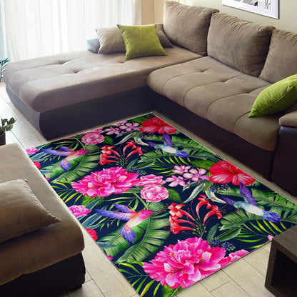 Hawaiian Tropical Birds Pattern Print Area Rug GearFrost