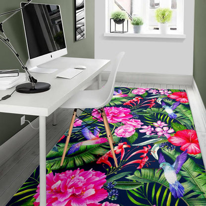 Hawaiian Tropical Birds Pattern Print Area Rug GearFrost