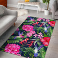 Hawaiian Tropical Birds Pattern Print Floor Mat