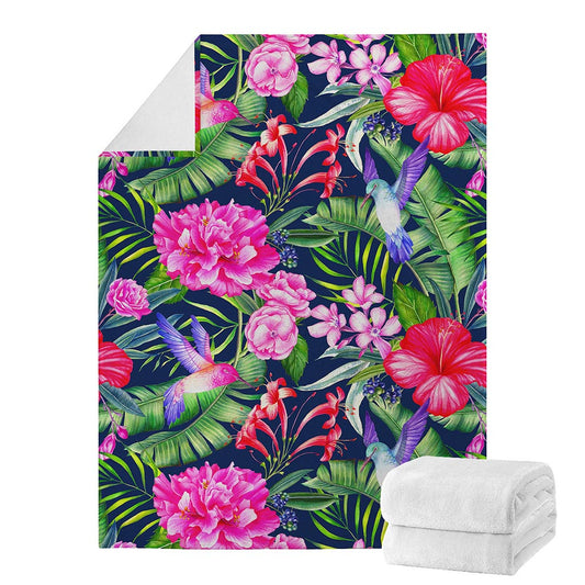Hawaiian Tropical Birds Pattern Print Blanket