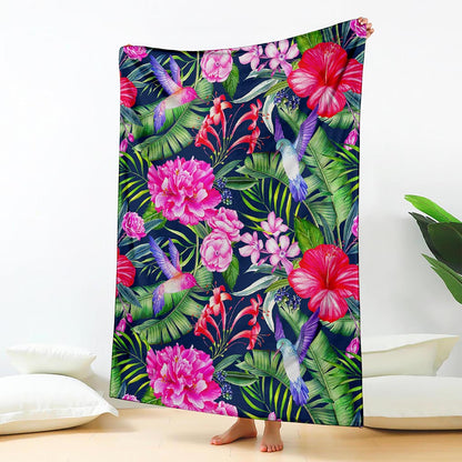 Hawaiian Tropical Birds Pattern Print Blanket