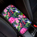 Hawaiian Tropical Birds Pattern Print Car Center Console Cover