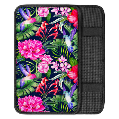 Hawaiian Tropical Birds Pattern Print Car Center Console Cover