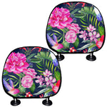 Hawaiian Tropical Birds Pattern Print Car Headrest Covers
