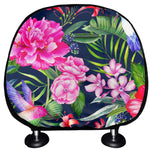 Hawaiian Tropical Birds Pattern Print Car Headrest Covers