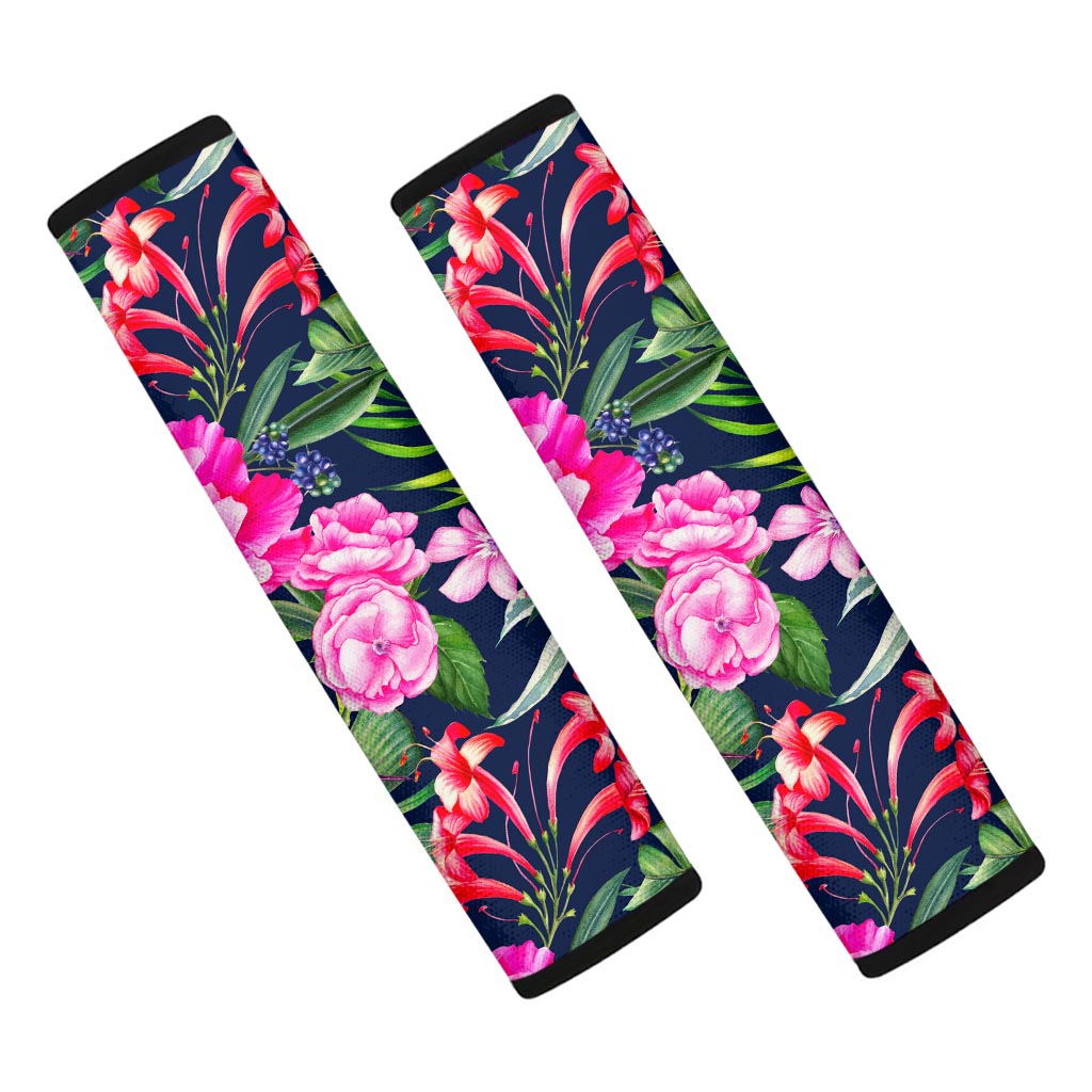 Hawaiian Tropical Birds Pattern Print Car Seat Belt Covers