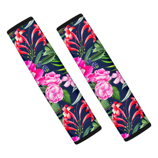 Hawaiian Tropical Birds Pattern Print Car Seat Belt Covers