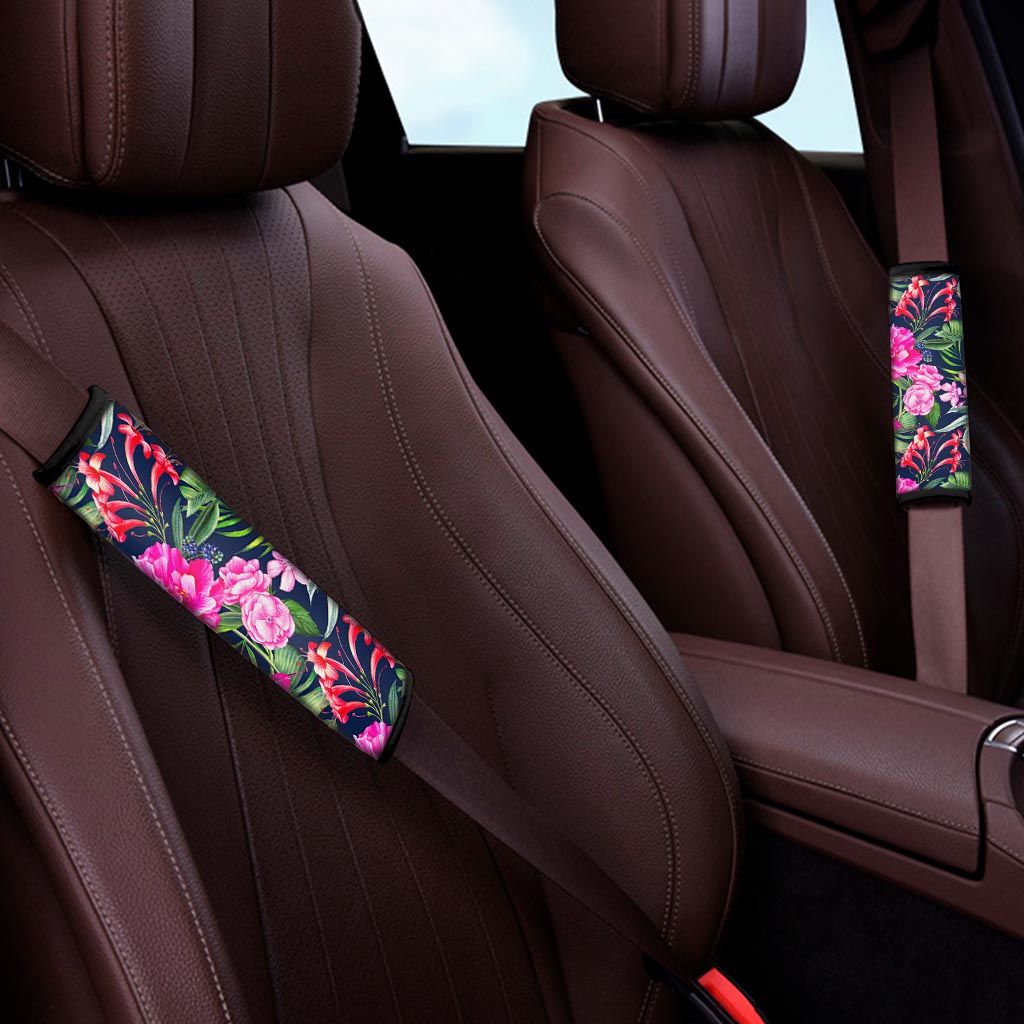 Hawaiian Tropical Birds Pattern Print Car Seat Belt Covers