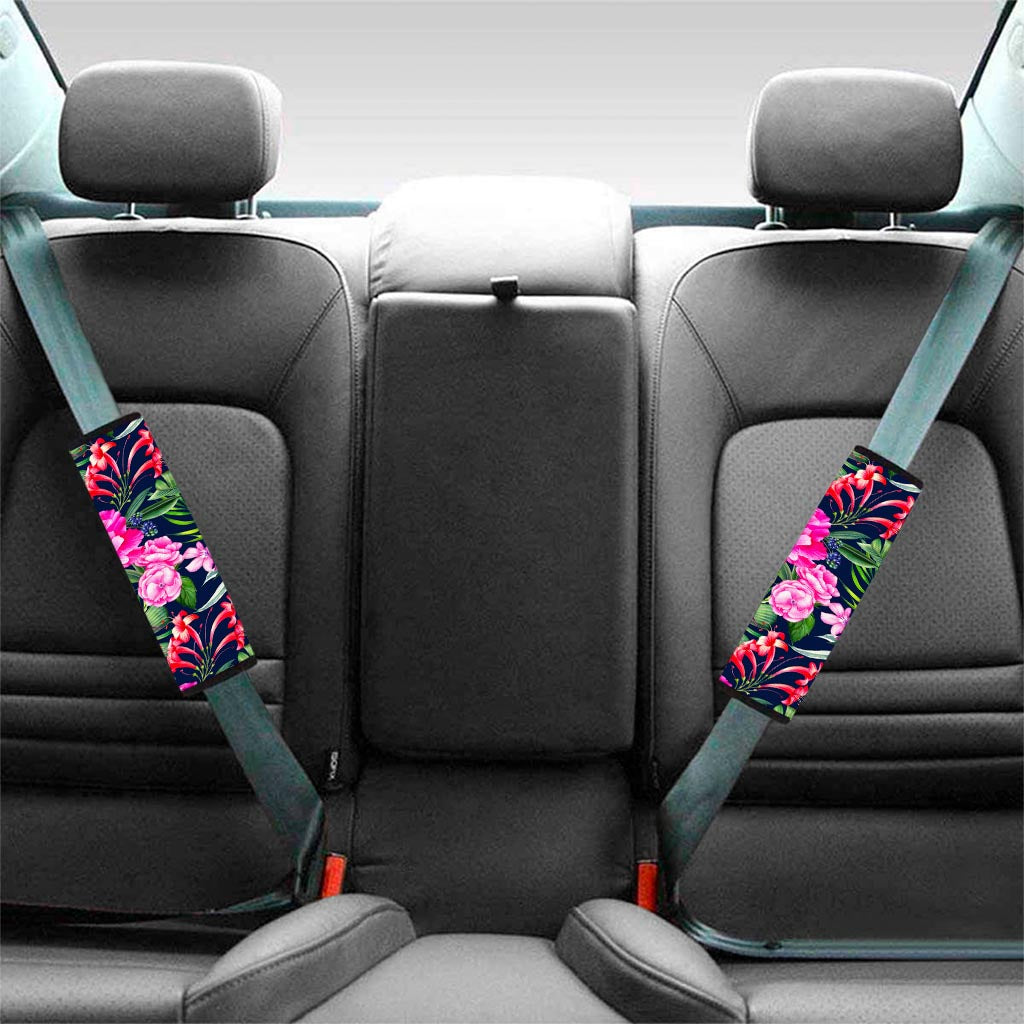 Hawaiian Tropical Birds Pattern Print Car Seat Belt Covers