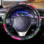 Hawaiian Tropical Birds Pattern Print Car Steering Wheel Cover