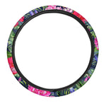 Hawaiian Tropical Birds Pattern Print Car Steering Wheel Cover