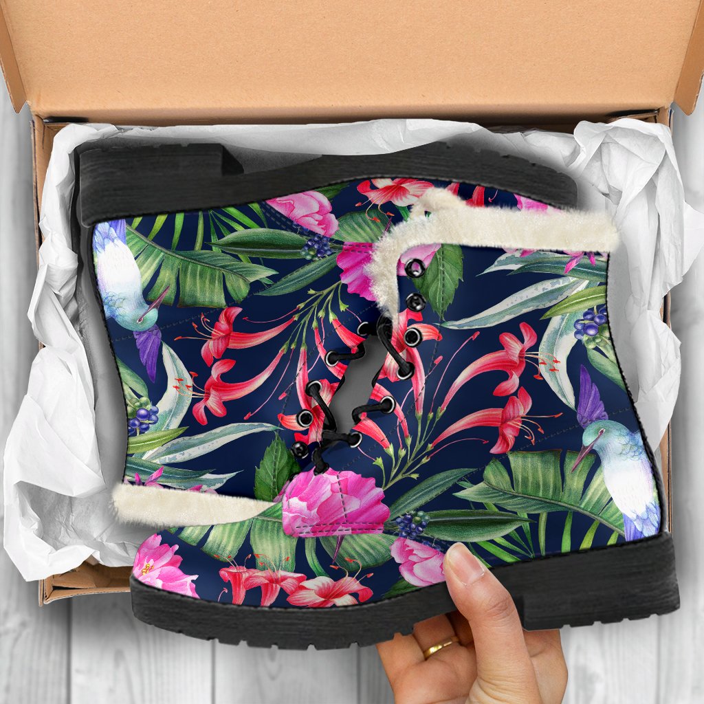 Hawaiian Tropical Birds Pattern Print Comfy Boots GearFrost