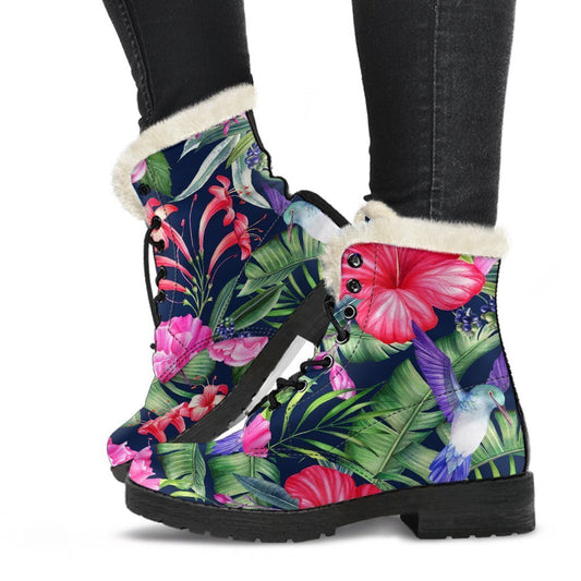 Hawaiian Tropical Birds Pattern Print Comfy Boots GearFrost
