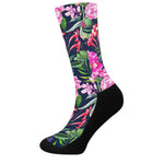 Hawaiian Tropical Birds Pattern Print Crew Socks