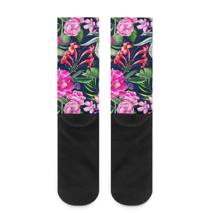 Hawaiian Tropical Birds Pattern Print Crew Socks