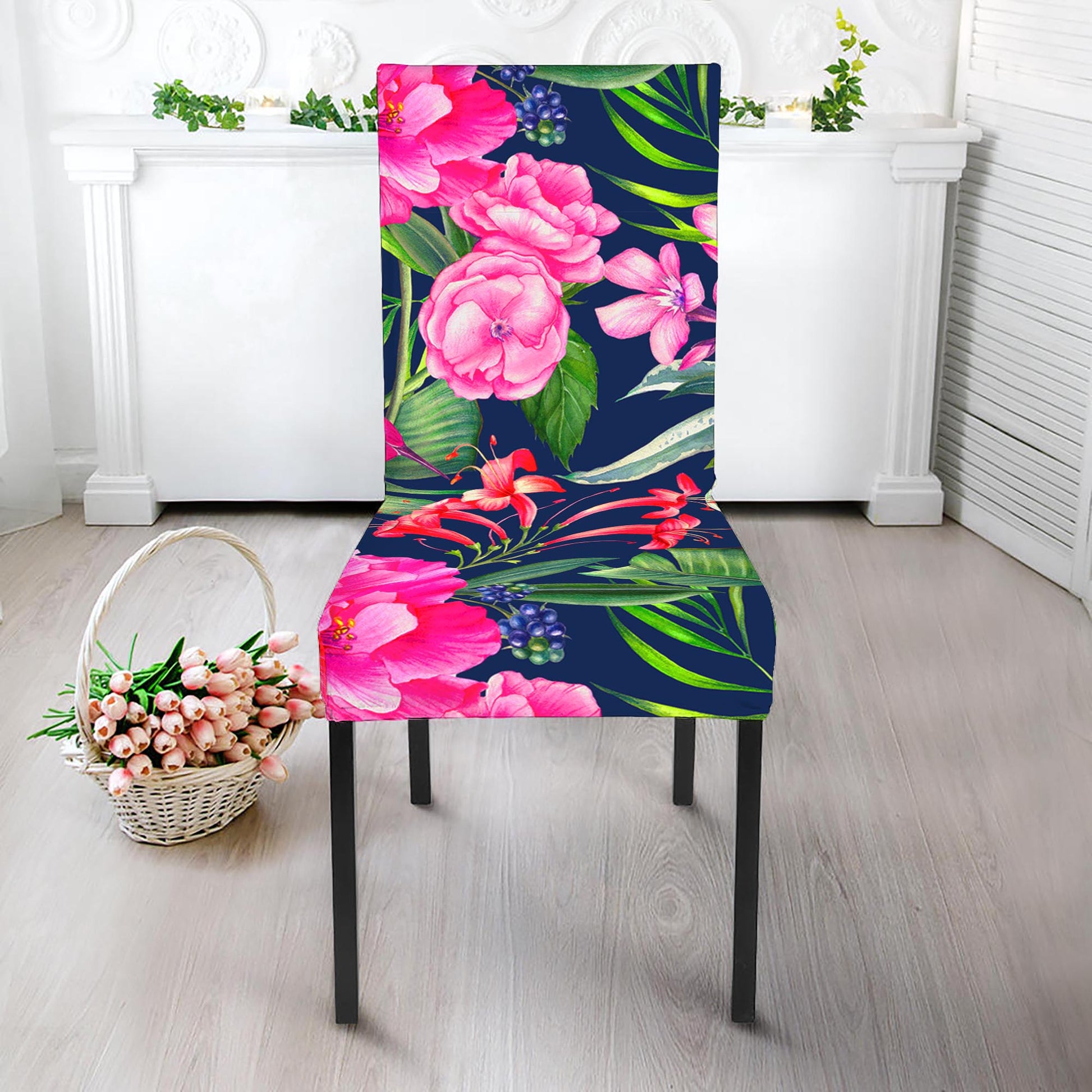 Hawaiian Tropical Birds Pattern Print Dining Chair Slipcover