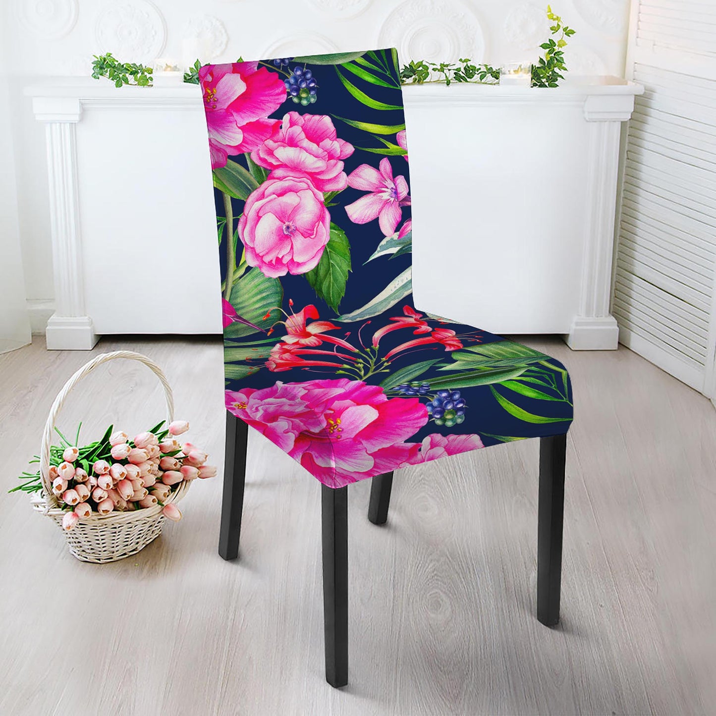 Hawaiian Tropical Birds Pattern Print Dining Chair Slipcover