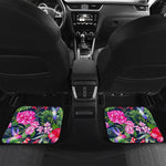 Hawaiian Tropical Birds Pattern Print Front and Back Car Floor Mats