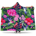 Hawaiian Tropical Birds Pattern Print Hooded Blanket