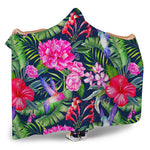 Hawaiian Tropical Birds Pattern Print Hooded Blanket