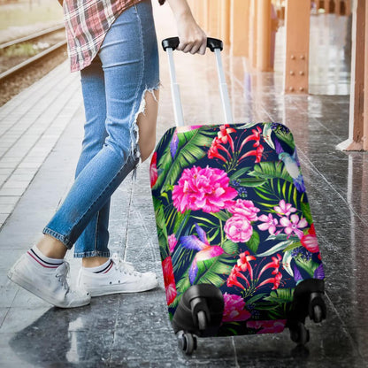 Hawaiian Tropical Birds Pattern Print Luggage Cover GearFrost