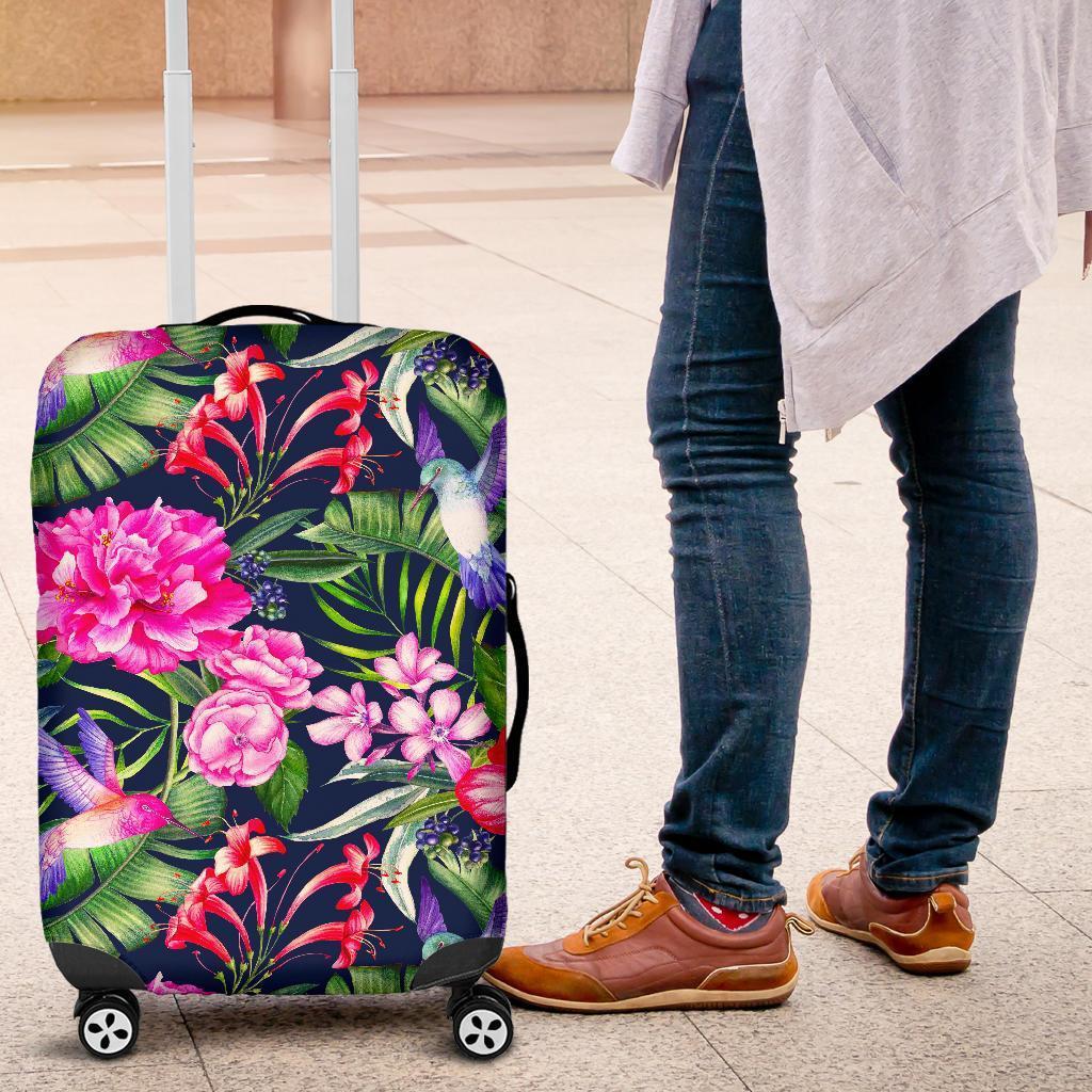 Hawaiian Tropical Birds Pattern Print Luggage Cover GearFrost