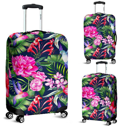 Hawaiian Tropical Birds Pattern Print Luggage Cover GearFrost