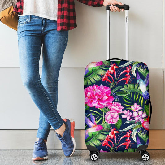 Hawaiian Tropical Birds Pattern Print Luggage Cover GearFrost