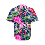 Hawaiian Tropical Birds Pattern Print Men's Baseball Jersey