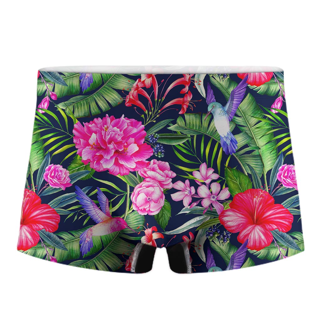 Hawaiian Tropical Birds Pattern Print Men's Boxer Briefs