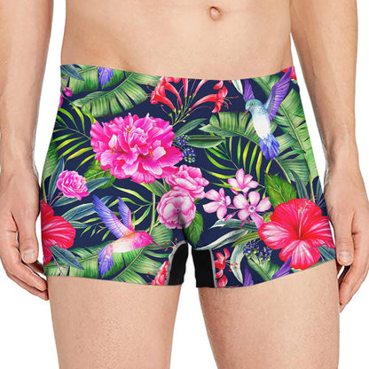 Hawaiian Tropical Birds Pattern Print Men's Boxer Briefs