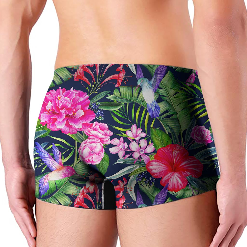 Hawaiian Tropical Birds Pattern Print Men's Boxer Briefs