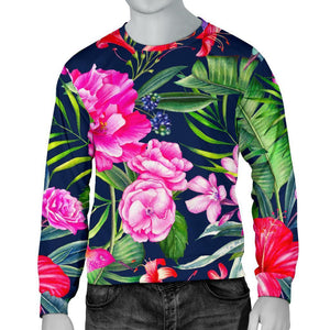 Hawaiian Tropical Birds Pattern Print Men's Crewneck Sweatshirt GearFrost