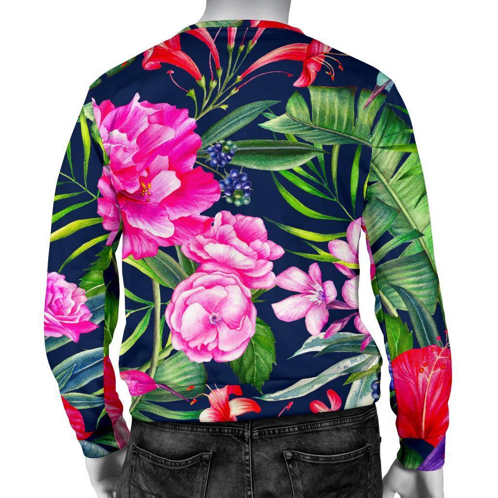 Hawaiian Tropical Birds Pattern Print Men's Crewneck Sweatshirt GearFrost