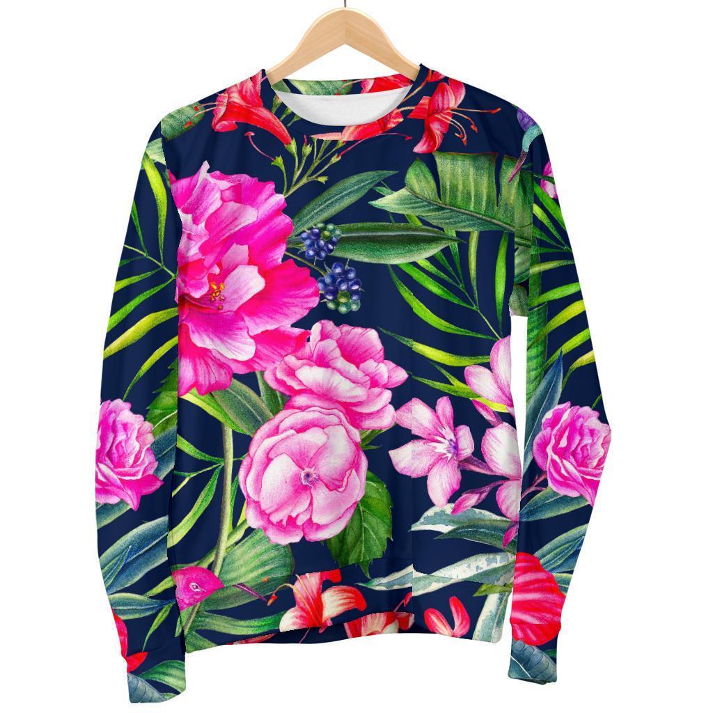 Hawaiian Tropical Birds Pattern Print Men's Crewneck Sweatshirt GearFrost