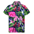 Hawaiian Tropical Birds Pattern Print Men's Short Sleeve Shirt