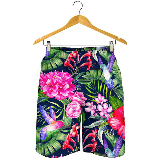 Hawaiian Tropical Birds Pattern Print Men's Shorts