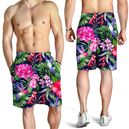 Hawaiian Tropical Birds Pattern Print Men's Shorts