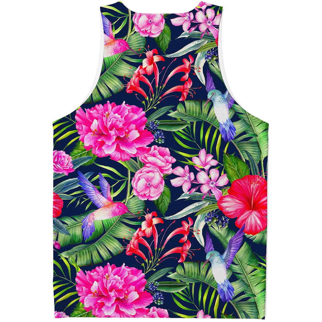 Hawaiian Tropical Birds Pattern Print Men's Tank Top