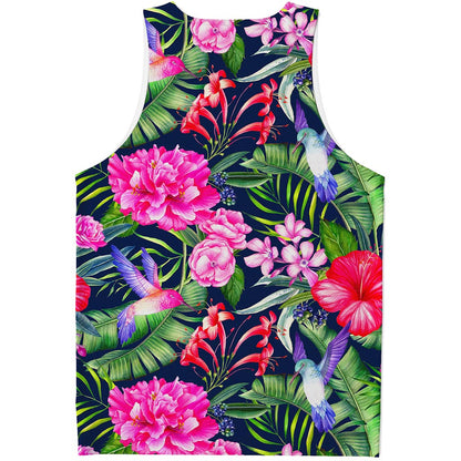 Hawaiian Tropical Birds Pattern Print Men's Tank Top