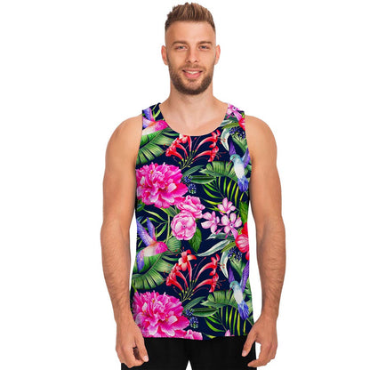 Hawaiian Tropical Birds Pattern Print Men's Tank Top