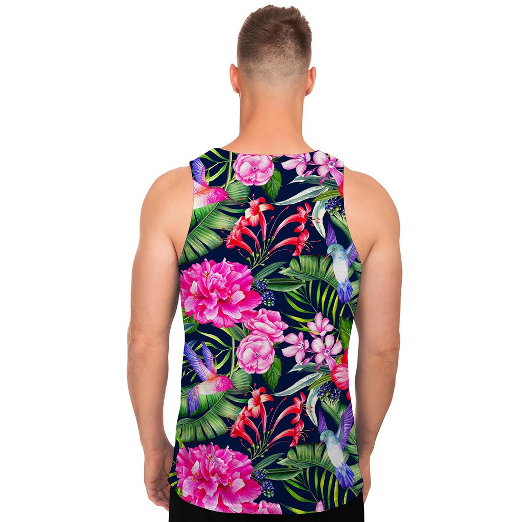 Hawaiian Tropical Birds Pattern Print Men's Tank Top