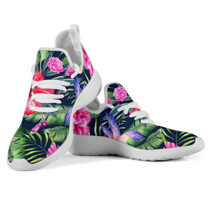 Hawaiian Tropical Birds Pattern Print Mesh Knit Shoes GearFrost
