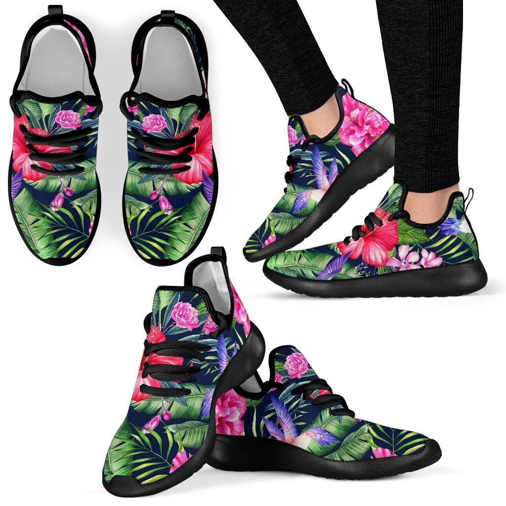 Hawaiian Tropical Birds Pattern Print Mesh Knit Shoes GearFrost