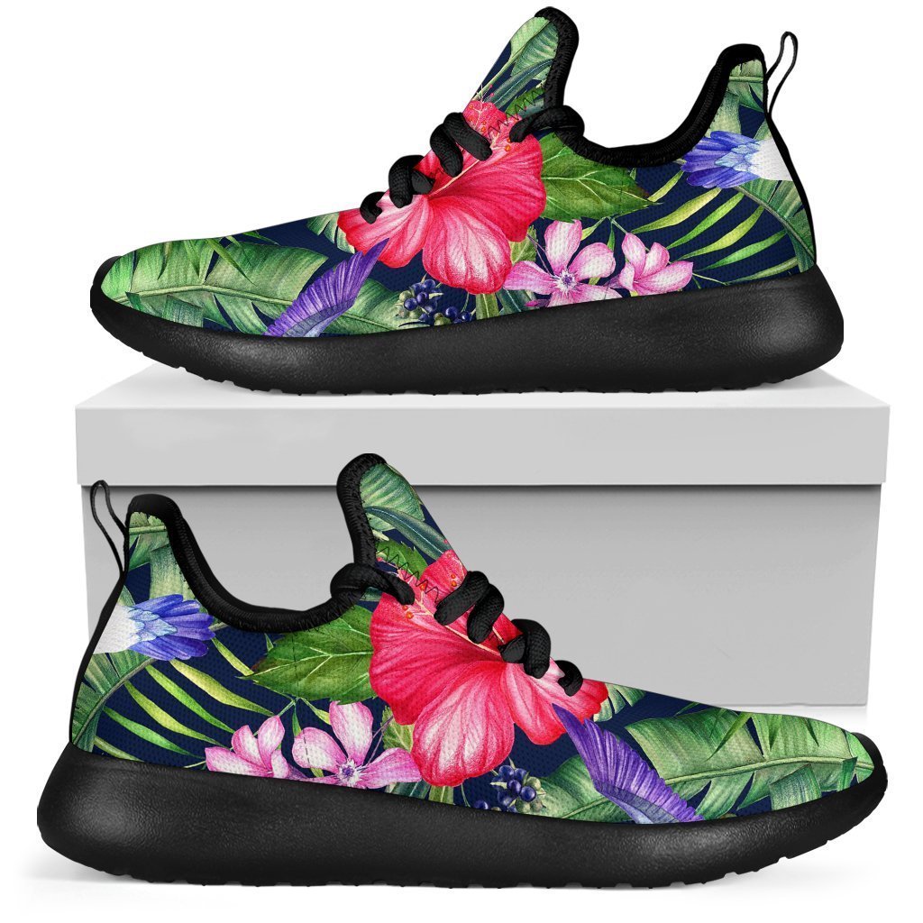 Hawaiian Tropical Birds Pattern Print Mesh Knit Shoes GearFrost